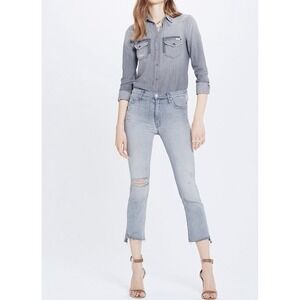 MOTHER Insider‎ Crop Step Fray Best Left In The Shadows Distressed Jeans Size 27
